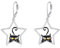 POPLYKE Schwarze Katze Ohrringe Sterling Silber Schwarze Katze Hängend Ohrringe LeverBack Ohrring Schmuck Weihnachts Geschenke für Frauen(Stern)