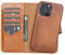 Solo Pelle Lederhülle kompatibel für iPhone 15 Pro in 6.1 Zoll abnehmbare Hülle (2in1) inkl. Kartenfächer für das original Apple iPhone 15 Pro (Vollleder Cognac Braun)