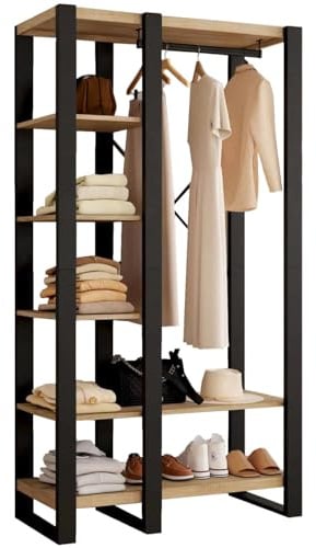 IDMarket - Armario armario estante ONYX madera y negro