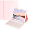 HOTLIFE Clavier Coque pour iPad 10.2 9ème/8ème/7ème Génération 2021/2020/2019/Air 3 2019/Pro 10.5, AZERTY Français Amovible Clavier Bluetooth sans Fil Etui Réveil/Sommeil Automatique(Rose)