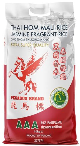 Pegasus Thai Fragrant Jasmine Rice 10KG | Thai Hom Mali | AAA | Premium Rice | White Rice |Jasmine Fragrant Rice