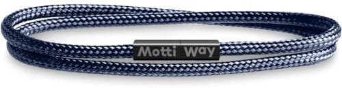 Motti Way Unisex Bracciale Impermeabile Marinaio, Braccialetti Uomo e Donne Magnetico Nautici Corda Blu, Taglia XS