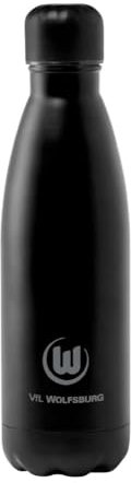 VfL Wolfsburg Edelstahl Trinkflasche - Logo - mattschwarz 0,79 l Flasche