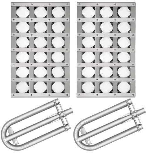 OTAMECE 80743 Brikettschale mit 12561 Edelstahl-Brenner für Sedona L400PS, L400PSR, L500PS, L500PSR, L600PS, L600PSR, L700PS, L700PS, 2-teiliges Set