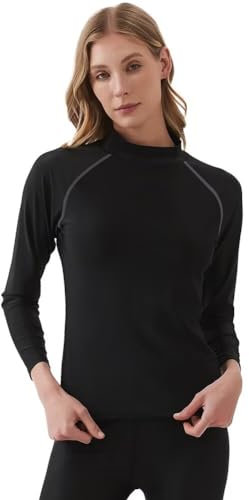 Sillictor Rash Vest Women Long Sleeve UV Swim Top Women UPF 50+ High Neck Swimming Tops for Women Sun Protection Rash Guard Shirts Ladies Swimsuits Tops for Water Sports Surfing Beach, 116 Grey L