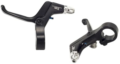 Kinder Bremshebel Kinder Fahrrad Bremshebel Set Lenkerbremsen Handbremshebel Kurzer Griff Kinder Bremshebel, Schwarzes Silber