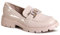 topschuhe24 2869 Damen Lack Halbschuhe Plateau Slipper Glitzer, Farbe:Beige, Größe:38 EU