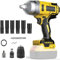 1000Nm Bürstenloser Akku Schlagschrauber Kompatibel mit Dewalt 20V Lithium-Akku, 20V Akku Schlagschrauber 1/2 Zoll für Reifenwechsel, Schraubenschlüssel mit 6 Stecknüsse(Ohne Akku)