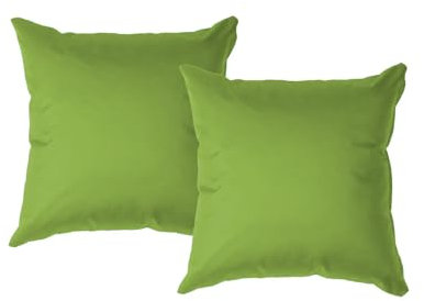 chilly pilley® Gartenkissen Wasserfest Dekokissen Set Sofakissen Rückenkissen Indoor-Outdoorkissen 2er Set 50x50 grün