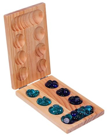 LOVIVER Wooden 48 Beads Mancala Board Game,Party Game,Classic Strategy Game,Classic Strategy Folding Mancala Board Game Set for Party