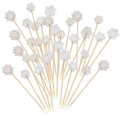 Spiedini da cocktail di Natale, stuzzichini per cocktail di frutta di Natale - Scelte alimentari di Natale,100 X Albero di Natale Fiocchi di neve Babbo Natale Alce Pupazzo di neve Bar Stuzzicadenti, F