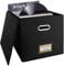 ASelected Vinyl Record Storage Box 33X33X33Cm Storage Boxes Holds Up To 90 Single Records Cd Storage Case, Records Organizer for Albums, Cds, Passports, Magzine Black