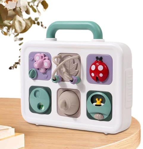 Lernspielzeug für Aktivitäten, interaktives sensorisches Spielzeug, 6 in 1, interaktives sensorisches Aktivitätsspielzeug, Schiebe-Puzzle-Spielzeug, schräges Spielzeug zur Tierforschung für Mädchen