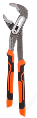 Tradineur - Alicate pico de loro, extensible y ergonómico, alicates cobra de alta resistencia con mango antideslizante, acero y plástico, bricolaje - 300 mm