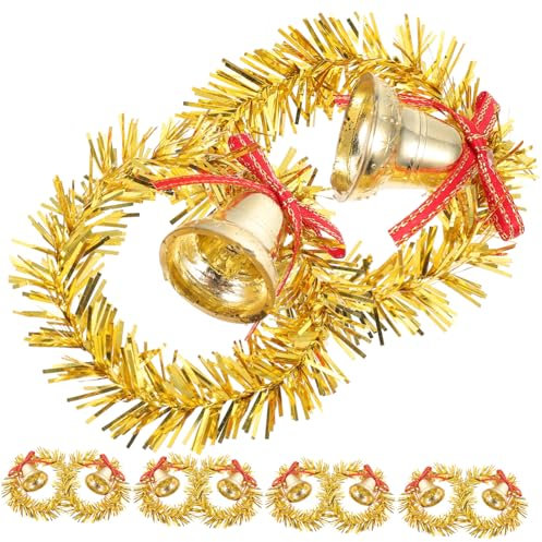 Amosfun 10stücke Kranz Weihnachtsbaum Hängekranz Weihnachten Weihnachtsdeko Glockenanhänger Dekorativer Anhänger Weihnachtsbaumschmuck Festanhänger Weihnachtsschmuck