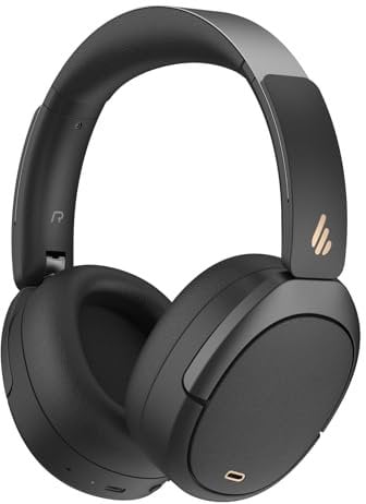 Edifier W80 Over Ear Headphones with -49dB Active Noise Cancelling, LDAC AAC Hi-Res Wired & Wireless, AI Clear Call, Fast Charging, Multipoint Connection, Bluetooth V5.4 - Black