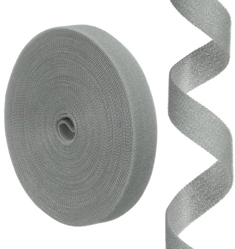 sourcing map Correas de gancho y bucle de 0.8 pulgadas x 33 pies, cinta de velcro multiusos con adhesivo, bridas para cables, rollo de cierre de correa para oficina en casa, color gris