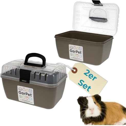2er Set Transportbox Kleintier Meerschweinchen Hamster Vogel Mäuse Nagetier Tiertransportbox Trage Box Reisebox Kleintiertransportbox Transportkiste