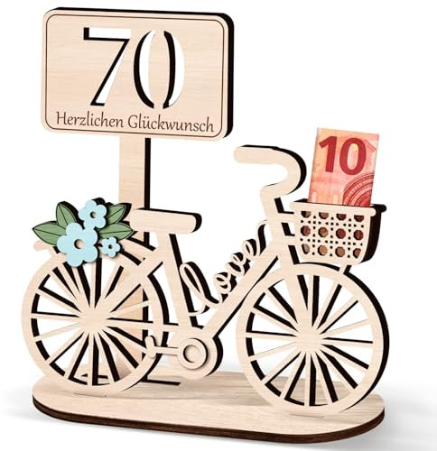 I LOVE MOM Geldgeschenk Geburtstag Holz, Fahrrad Geschenk, DIY Deko Zahlen für Radfahrer Geschenke, Hochzeiten, Partys, Geburtstage, Jubiläum (Bike-70)
