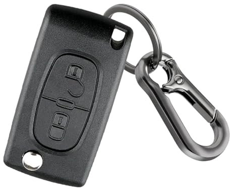 Kelay Coque de clé compatible avec Citroen C2 C3 C4 C5 C6 Xsara, Peugeot 107 207 307 308 407 Porte-clés, Clé Citroen C3, Télécommande Peugeot 207 - CE0523 2 Boutons