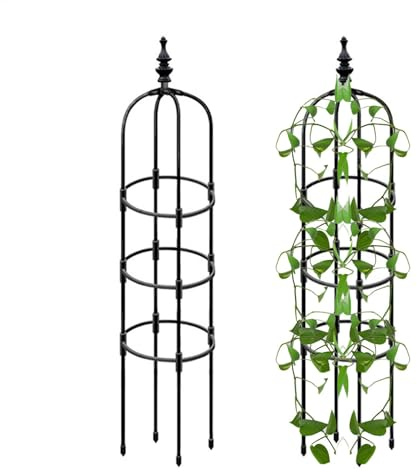 Missmisq Garten Rankhilfe Obelisk Turm Rosen Spalier Rankhilfe Rankgitter Garten Obelisk Spalier Für Kletterpflanzen Im Freien Metall Tomatenkäfig Pflanzenstütze Rankgitter Für Rosen Blumen