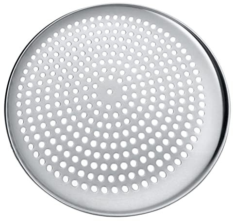 Bandeja Perforada para Pizza, Horno de Pizza casero, Juego de Agujeros para Bandeja de Pizza, Bandeja de Acero Inoxidable, Bandeja de Metal para Pizza (23 x 23 cm) (un Solo Color)