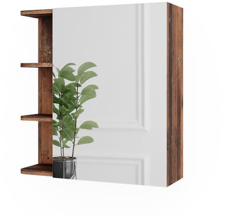 Vicco Spiegelschrank Fynn, Badezimmerspiegel, Oldstyle, 62 x 64 cm