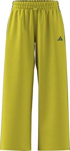 adidas Women's Essentials 3-Stripes Woven Parachute Pants, Bold Green/Bright Yellow, M