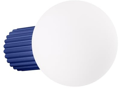 SOLLUX lighting Wandleuchte Innen - Wandlampe Aluminium Glas -1 Flammig - LED Lampe Glühbirne - Ultramarine Halo