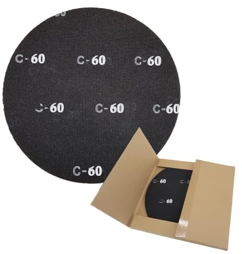 QZATACAEN Lot de 10 disques abrasifs Zentimètre de 430 mm – Disque de ponçage en maille de carbure de silicium grain 60 pour planchers en bois dur – Patins tampons de sol robustes – Ponçage durable et