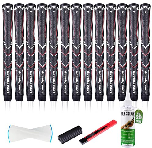 Goashpeaot Polyurethane Golf Grips Pack of 13 with Regripping Kit,Advanced Texture Control Non-slip for All-Weather Conditions Golf Club Grips,Comfortable Tackiness Feel Golf Grips for Men