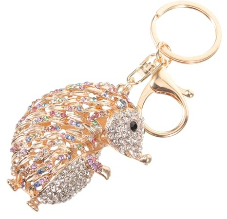 NOLITOY Diamantbesetzter Igel Schlüsselanhänger Anhänger Strass Schlüsselring Kunsthandwerk Dekoration für Tasche Geschenkidee