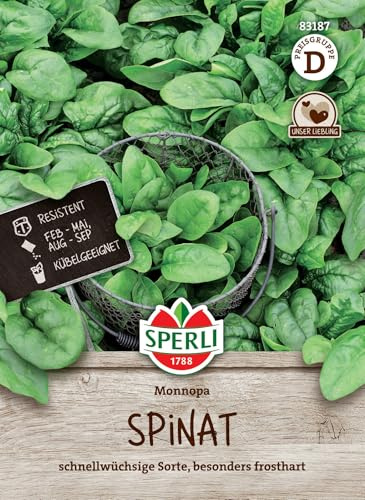 Sperli Spinatsamen Monnopa 83187, Gemüsesaat | Besonders frosthart, 12-14 laufende Meter, Gemüse
