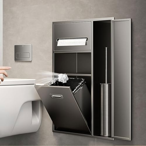 Toilettenpapierhalter 3 in 1 Unterputz Rack 304 Edelstahl Badregal zum Umbau Eingebaut Toilettenpapier Nische