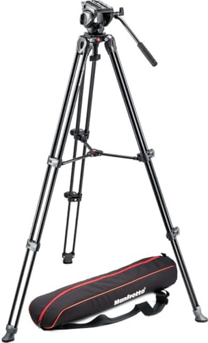 Manfrotto MVK500AM Treppiede Telescopico a Doppio Tubo in Alluminio e Sacca di Trasporto, Nero
