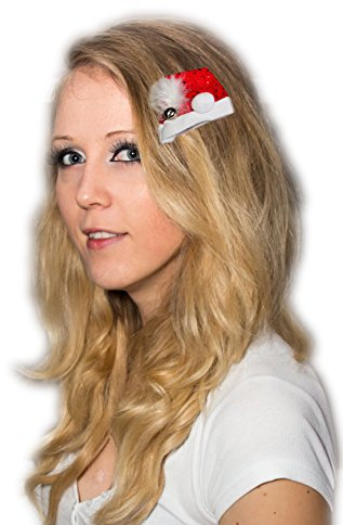 Ciffre Haarspange Weihnachtsmütze Nikolausmütze Spange Santa Xmas Rot Glöckchen Mütze