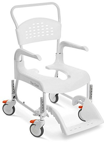 Dusch- und Toilettenrollstuhl Clean weiß Sitzhöhe 49 cm