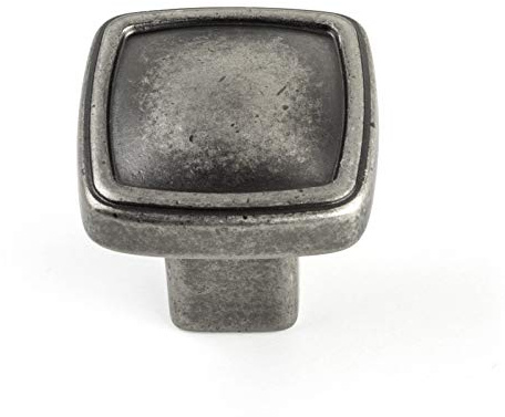SOTECH Möbelknopf Emilia Altsilberoptik | 28 x 28 mm Knopfgriff Schrankknopf