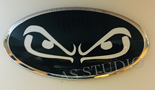 AS STUDIO 2x 130x65mm Böser Blick Emblem Folie (117x57mm) für KIA, Schwarz