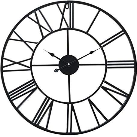 Casa Chic Wanduhr für Küche Wohnzimmer Badezimmer, Uhr Lautlos, , Metall Uhren mit Quarz-Uhrwerk, Große Küchenuhren, Wand-Uhr Modern, Vintage ohne Tickgeräusche, Outdoor 60 cm