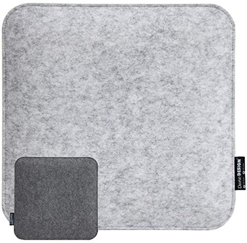 DuneDesign 30mm Filz Sitzkissen Eckig 35x35cm Stuhlkissen Sitzauflage Weich 2-farbig Grau