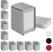 10 x Serviettenspender Retro, Metall, kleine Gastro Serviettenhalter für Eisdiele, Café, Bistro, HBT: 15x9,5x11, Silber