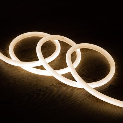 LEDKIA LIGHTING - LED-Streifen Neon Dimmbar | 220V AC 120 LED/m | Rund 360° Design | Neutrales Weiß | IP67 Schutz für Innen & Außen | PVC Material, 5 m