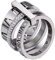 PAMTIER Damen Römische Ziffern 3 in 1 Ring aus Edelstahl mit Zirkonia Silber Größe 60 (19.1)