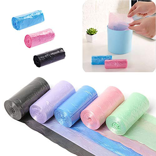 AMOYER 5PC Color Mix Sac Poubelle de Couleur de Haute qualité ordures Bureau Corbeille en Plastique Mini Bin Porte de Stockage Poubelle de Cuisine Sacs