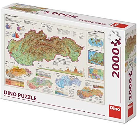 Dino Toys 561205 Karte von Slowakei Puzzle, 2000 pcs