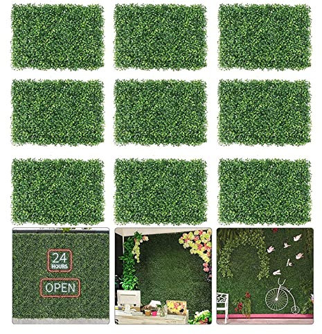Youyijia 18PCS Artificial Hedge Panels 40x60cm Boxwood Plant Panels Green Artificial Plants Hedge Fence