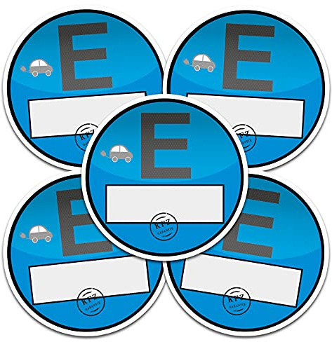 5x Haftfolie E Plakette für Windschutzscheibe Umweltplakette Feinstaubplakette Spaßplakette Fun Folie für Fahrzeug Auto Kfz Zubehör R101 (E, 5 Stück)