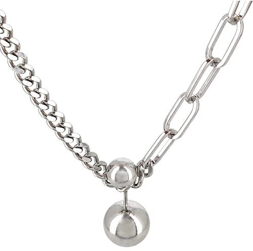 Collier Bola Grossesse Chic Argent | Cadeau Femme Enceinte Original | Pendentif Boule 50 cm