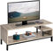 Yaheetech Mobile Porta TV Mobiletto Basso per TV a 2 Ripiani Tavolino da Salotto Industriale Supporto per TV in Legno da Soggiorno 106 x 40 x 40 cm Grigio